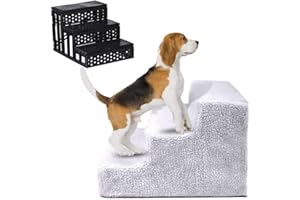 biteatey 3 step Portable Pet Stairs Removable Washable Stairs for Cat Dog Climbing