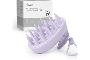 Sndyi Massaggiatore Cuoio Capelluto, Paglia di Grano Spazzola Massaggio Cuoio Capelluto, Spazzola per Shampoo per Pulizia Profonda e Stimola la Crescita Capelli[Bagnato e Secco], Viola Taro