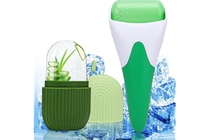 OCCZIN Eisroller für Gesicht und Augen, Ice Face Roller Gesicht Skincare Tools Sets zur Linderung von Schwellungen, MigräNe und Leichten Verletzungen, Ice Roller, für Gesichtsmassage, Damen-Geschenke, Grün