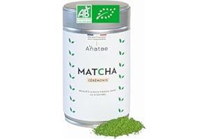 ANATAE MATCHA BIOLOGIQUE Anatae Marque française - Thé Matcha bio cérémonie japonais - Sans amertume - Poudre de thé vert matcha 100% BIO qualité cérémonielle - Récolté à la main à Nishio, Japon. 80 g