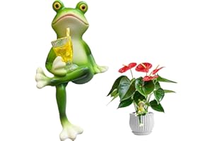 LUMOOM Figuras decorativas de rana para jardín, maceta, ranas, ranas verdes, colgantes para macetas, ranas colgantes, decoración de mini estanque, animales de resina, decoración de jardín, balcón (B)