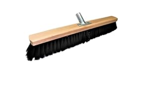 LOGOK2K Cotarba 16" 400mm Nylon Black Broom Head Soft Bristle Sweeping Brush Warehouse Sweeper