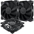 upHere 120mm Ventilateur pour Boîtier PC D'ordinateur Ultra Silencieux, 3 Pack- Noir (12BK3-3)