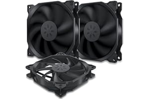 upHere 120mm Ventilateur pour Boîtier PC D'ordinateur Ultra Silencieux, 3 Pack- Noir (12BK3-3)