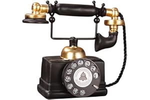 BYNYXI Retro Festnetztelefone, Altes Telefon mit wählscheibe Deko Vintage Festnetztelefon Schnurgebundenes Telefon Modell Harz Rotary Dialing Telefon Ornament für Cafe Bar Fenster Home Office Dekoration