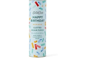 Josh & Jim's - 'Happy Birthday' Clotted Cream Fudge Gift, Classic British Recipe, Nut-Free, Vegetarian & Gluten-Free, Low-Salt, 300g