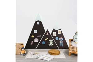 FERFLEX - tableau magnetique enfant - Montagne - deco murale avec bande magnetique adhesive repositionnable - vendu avec un jeu de formes géométrique - 118x92,5 cm