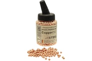 BEGADI Stahl BBS, Stahlkugeln Kal. 4,5mm .177, für Airsoft Spieler, 1.500 Stück, Kupfer beschichtet, 0,35g, minimale Toleranz, in Speedloader