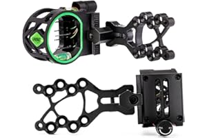 ELKRICH Archery Bow Sight Compound Bow Sight 5 Pin Bow Sights Micro Adjustable with Bow Sight Light Aluminum Alloy Sight for Right and Left Hand