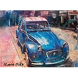 Klassischen Auto Citroën 2CV blau Original Malerei