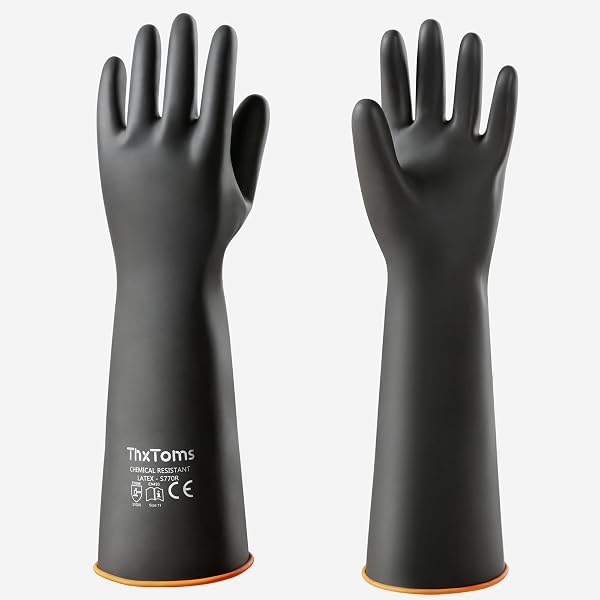 Gants De Travail En Latex Réutilisables - Lot De 12 Paires - Résistants Aux Produits Chimiques Et Alimentaires - Taille 6 - 6