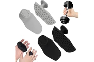 leruiyezs 2 paires Grip Musculation Silicone Antidérapant pour Haltérophilie et Cross Training, Grip Rypt Ergonomique Sans Doigts, Protege Main Musculation Homme Femme pour Barre Tractions