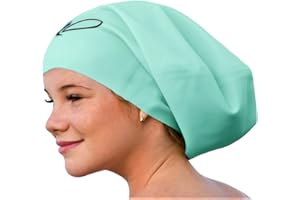 ‎LAHTAK Czepek pływacki do długich włosów, bardzo duży czepek pływacki, wodoodporny, silikonowy, dla kobiet, mężczyzn, splotów, warkoczy, afro, przedłużanie włosów, czepek kąpielowy z długimi włosami