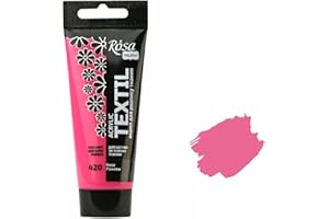 Krevo Art Teintures pour tissu - Lavables - Rose - Acrylique à base d'eau - Tube de 60 ml - Lavable en machine - Pour fixation - Couverture intense pour tissus clairs et foncés