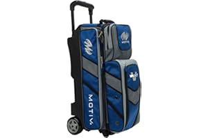 Motiv und Vault 3 Ball Roller Bowling Bag Schwarz/Grau/Blau