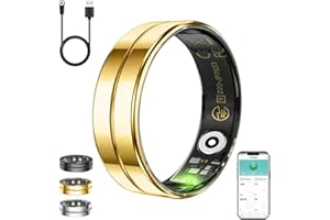 REZITHGER Bclsks Gifts Christmas for Women Men Mum Dad,Smart Ring,Health & Activity Tracker,Sleep Monitoring/Blood Oxygen/Motion Tracking,Waterproof & No Subscription Required,Gifts for Mum Her Dad Gold 9
