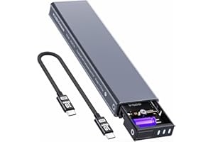 DockCase Smart Boîtier SSD M.2 NVMe avec Protection Contre la Perte de Puissance en 3s - Adaptateur Externe USB3.2 Gen2 USB-C 10Gbps pour Disque Dur M.2 PCIe NVMe M-Key & M+B Key (Maximal 2280 SSD)