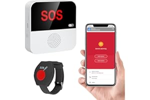 Chatthen WiFi + RF Emergency Call Button for Seniors Emergency Bracelet Emergency Alert System for Seniors Patients Disabled Elderly 1 Emergency Call Bracelet 1 Receiver