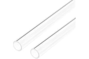 sourcing map 2uds Transparente Rígido Acrílico Tubo 11mm DI x 15mm DE x 0.5m, 2mm Pared Redondo Tubo Tubería