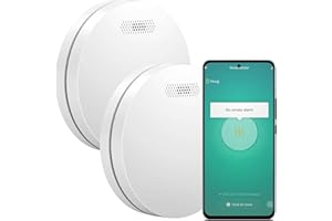 Aroha Smart Connect Rilevatore di Fumo WiFi - Batteria da 10 Anni, Sensore Fumo WiFi Con App Tuya & Smartlife - Allarme Anticendio - 2 pezzi