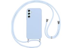 Vauki Funda con Cuerda para Samsung Galaxy A34 5G, Carcasa Silicona AntiChoque con Correa, Case con Ajustable Colgante Collar Cordón Suave Cuello para Samsung A34 5GMóvil Teléfono, Púrpura Claro