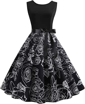 Homebaby Vestito Donna Eleganti Ragazza Invernali di Moda Abiti Cerimonia  Corti Senza Maniche Estivi Ragazza Cerimonia Partito Cocktail Abito Anni 50  Audrey Hepbun Vintage : Amazon.it: Moda