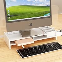 Ss Arts Engineered Wood Desk Top Computer Monitor Stand with Stationery Storage Rack