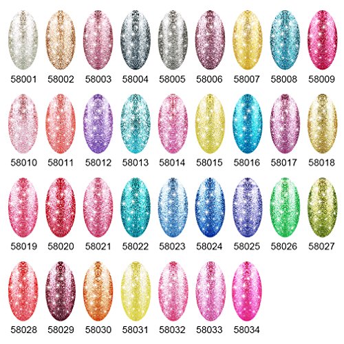 UV Gel Nagellack FairyGlo Nail Gel Polish Nagelgel Schimmer Glitzer Platinum Series (1xStück 10ML) - 2