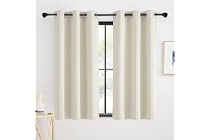 KGORGE Rideaux Thermiques - Rideaux Occultant Isolation à Froid/Chaleur pour Lit Cabinet Chambre, Rideaux de Fenêtre Rideaux de Cuisine, Lot de 2 Rideau, 90x120cm, Beige Clair