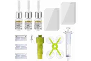 Dwzain Windscreen Repair Kit,Windshield Crack Repair Kit with 3 Bottles of Glass Repair Fluid for Car Windscreen Chips and Cracks, Bulls-Eye, Spider Web, Star-Shaped, Nicks, Half-Moon Crescents