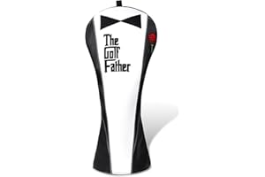 BIG TEETH Fundas de madera para cabeza de palo de golf para conductor/Fairway/Hybrid/1FH/Putter/hierros cierre elástico negro y blanco piel sintética regalo para padre de golf