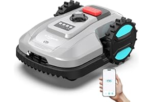 YARDCARE E400 Robot Tondeuse Contrôle Via App,Jusqu'à 400 m²,Hauteur de Coupe 20-60mm,Capteur de Pluie,Tondeuse Robot Gazon Largeur de Coupe 18cm,Moins de 60 DB