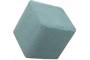 ACDLER Cuadrado/Redonda Funda Otomana, 45x45 Suave Elástica Funda De Puff A Prueba De Polvo Retirable Lavable Funda De Reposapiés Adecuado ，con Parte Inferior Elástica， para Sala De Estar