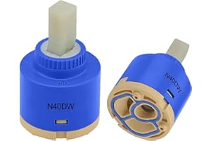 RXXR 40mm Tap Cartridge Certification Ceramic Faucet Cartridge Mix Tap Inner Cartridge Replacement for Single Lever Tap, Monobloc Bathroom or Kitchen Mixer Taps