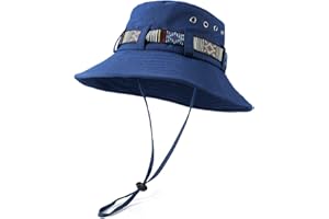 TAGVO Bohemia Estilo Sombrero de Pescador Hombres, Protección UV Plegable ala Ancha Gorras de Senderismo, Sombrero de Cubo Sombrero para el Sol al Aire Libre para Hombre Mujer para la Pesca Camping
