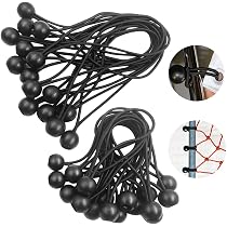 Lot De 20 Tendeurs De Bâche Avec Corde Élastique Et Boule - Fixation Robuste Pour Tentes, Canopées Et Bannières