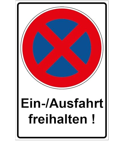 Schild 'Ausfahrt Freihalten' 175x65 Mm – Aluminium, Edelstahloptik, Wetterfest, 2-fach Gelocht