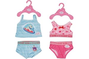Zapf Creation 830123 BABY born Unterwäsche 43 cm - rosa oder türkise Puppen-Unterwäsche 1, Stück- Farbe nicht frei wählbar.