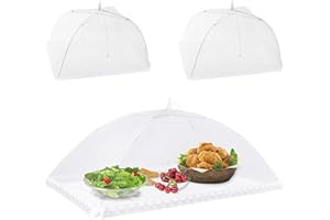 duisoad 3 Pezzi Copertura Alimentare Pieghevoli Coprivivande a Rete Pop-up Tende di Copertura per Alimenti per Barbecue, Picnic, Protezione degli Alimenti