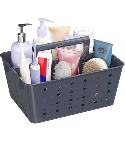 Tutata Dusch-Organizer Mit Griff | Transparenter Stapelbarer Badezimmerkorb | Aufbewahrung Für Dusche, Bad, Basteln