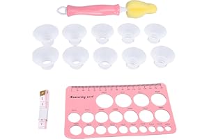 YWBL-WH Nippellinjalflänsinsatssats, Livsmedelsklassad Silikonflänsmätverktyg med Klar Skala, 10 St Flänsstorlekssats för Ammande Mammor