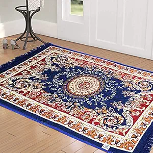 Heart Home Superfine Velvet Carpet (Blue , Standard , HS_36_HEARTH018360 4 x2 Feet)