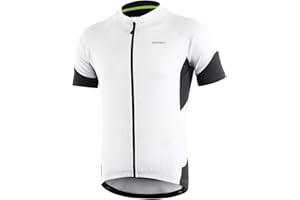 BERGRISAR Maillot básico de ciclismo para hombre, manga corta, para bicicleta de montaña, con bolsillos con cremallera