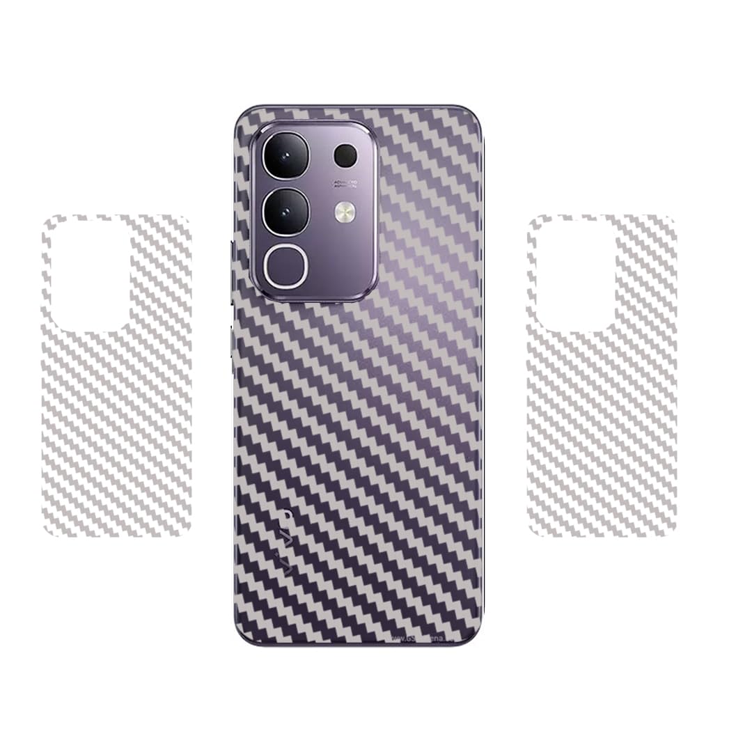 SCREENIX™ (Pack of 2 BACK LAMINATION SKIN COMPATIBLE FOR VIVO T4X 5G || 3D CARBON FIBER ULTRA-THIN PROTECTIVE FILM (TRANSPARENT) WITH EASY INSTALLATION KIT