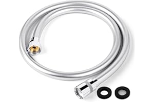 LEEFE PVC Smooth Shower Hose Flexible Anti-Kink Handheld Shower Head Hose with Brass Connections 1M / 39.37 Inch