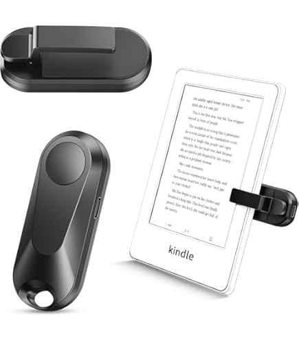 Hogance RF Télécommande Tourne Page Commande Pour Kindle Paperwhite Oasis Voyage, Tourneur De Pages E-Reader De IPad IPhone Tablettes, Accessoires Pour La Lecture De Kindles, HKRC005, Noir