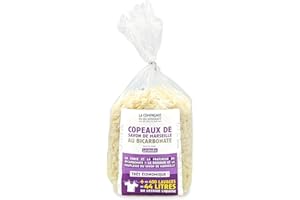 La Compagnie du Bicarbonate - Copeaux de Savon de Marseille Avec Bicarbonate de Soude 1kg - Lessive Main ou Machine - Dosette 50ml Réutilisable - À l'Huile Essentielle Lavandin - Sans Additif