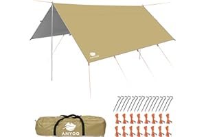 Anyoo Camping Tarp Shelter Lightweight Hammock Rain Fly Waterproof Durable Portable Compact for Fishing Beach Picnic