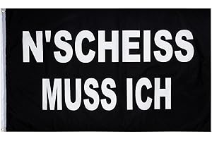 PHENO FLAGS Ein Scheiß muss ich Flagge 90x150 cm - Extrem wetterbeständige Fahne mit Messingösen, 100% Polyester, robuste Doppelnaht & in lebendigen Farben - Statementfahne für Fahnenmast & Garten