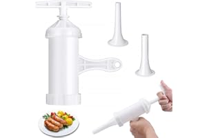 FANSEZQ Manuelle Wurstmaschine, Wurstfüller, Wurstfüllwerkzeug, Wurstfüllrohr, Manuelle Würste, Wurstfüller für den Haushalt, Küchenutensilien, mit 2 Füllrohre, geeignet für hausgemachte Würstchen